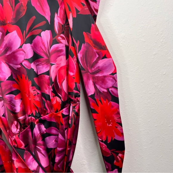 NBD Levigne Floral Mini Dress Long Sleeve Puffy Sleeves XS Wrap Revolve - Picture 8 of 12